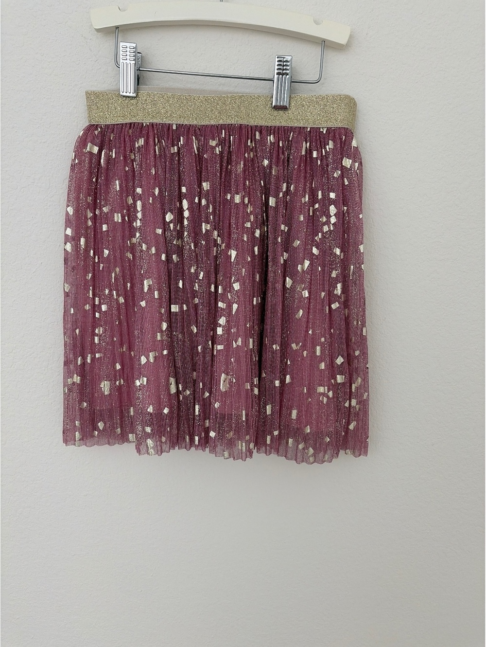 NWT J.Crew Crewcuts Girls Size 10 Pink Tulle Skirt with Gold Confetti Detail